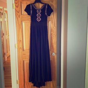 Free People Black Sequined Floor Length Dress